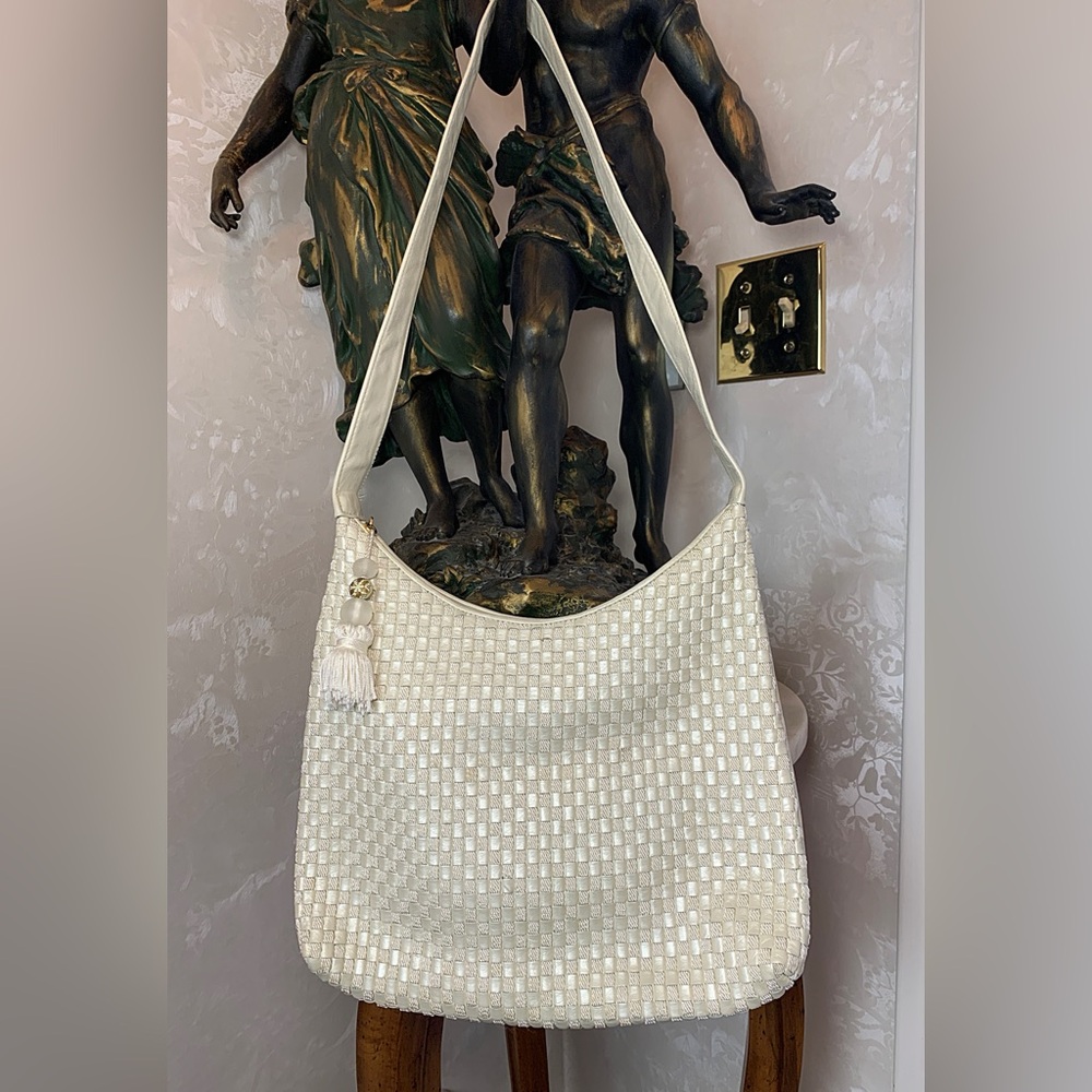 Off white leather bag by Ganson, San Francisco